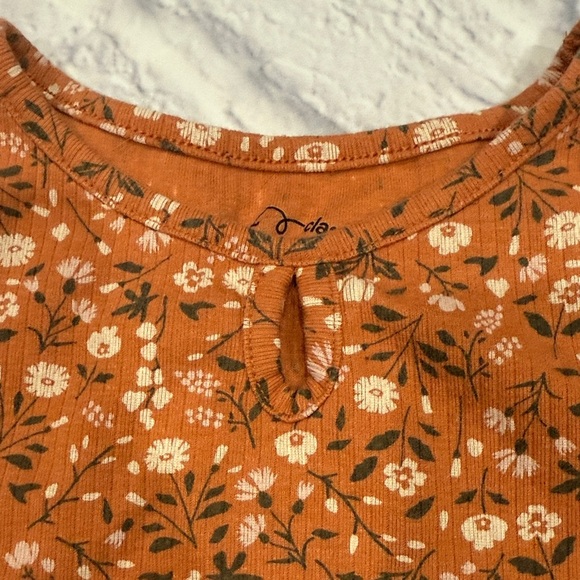 Floral Orange Short Sleeve Dress - Picture 3 of 5